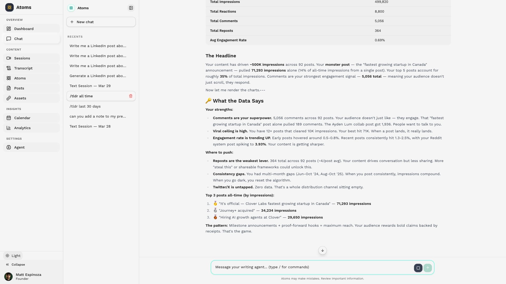 Atoms agent TLDR analysis